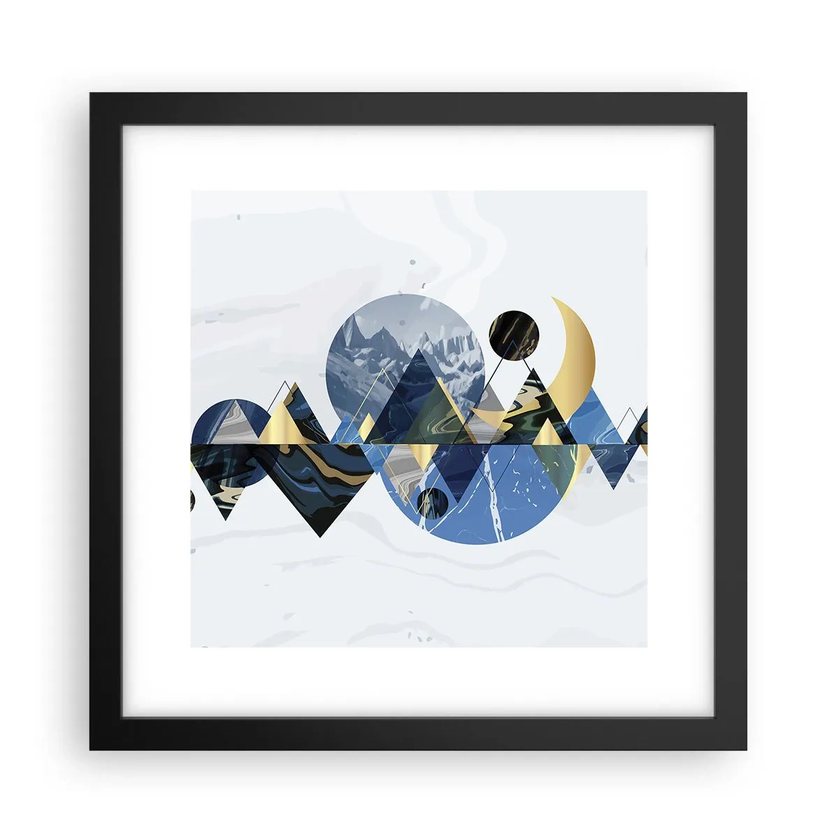 Poster in black frame - Geometrical Landscape - 30x30 cm