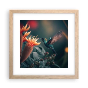 Poster in light oak frame - Really Colourful Life - 30x30 cm