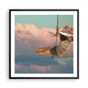 Poster in black frame - Fun in the Clouds - 60x60 cm