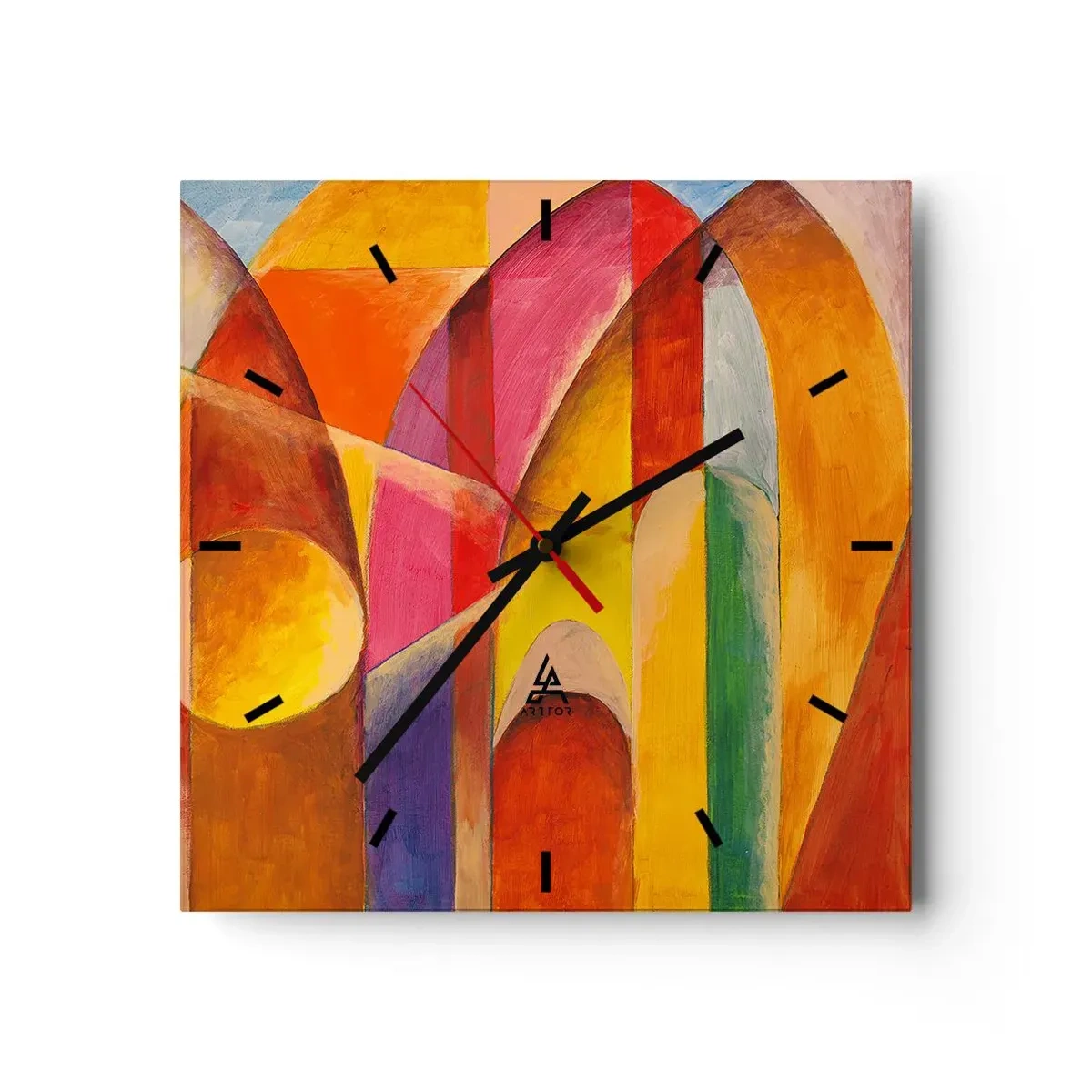 Wall clock - Clock on glass - Cathedral of the Sun - 40x40 cm