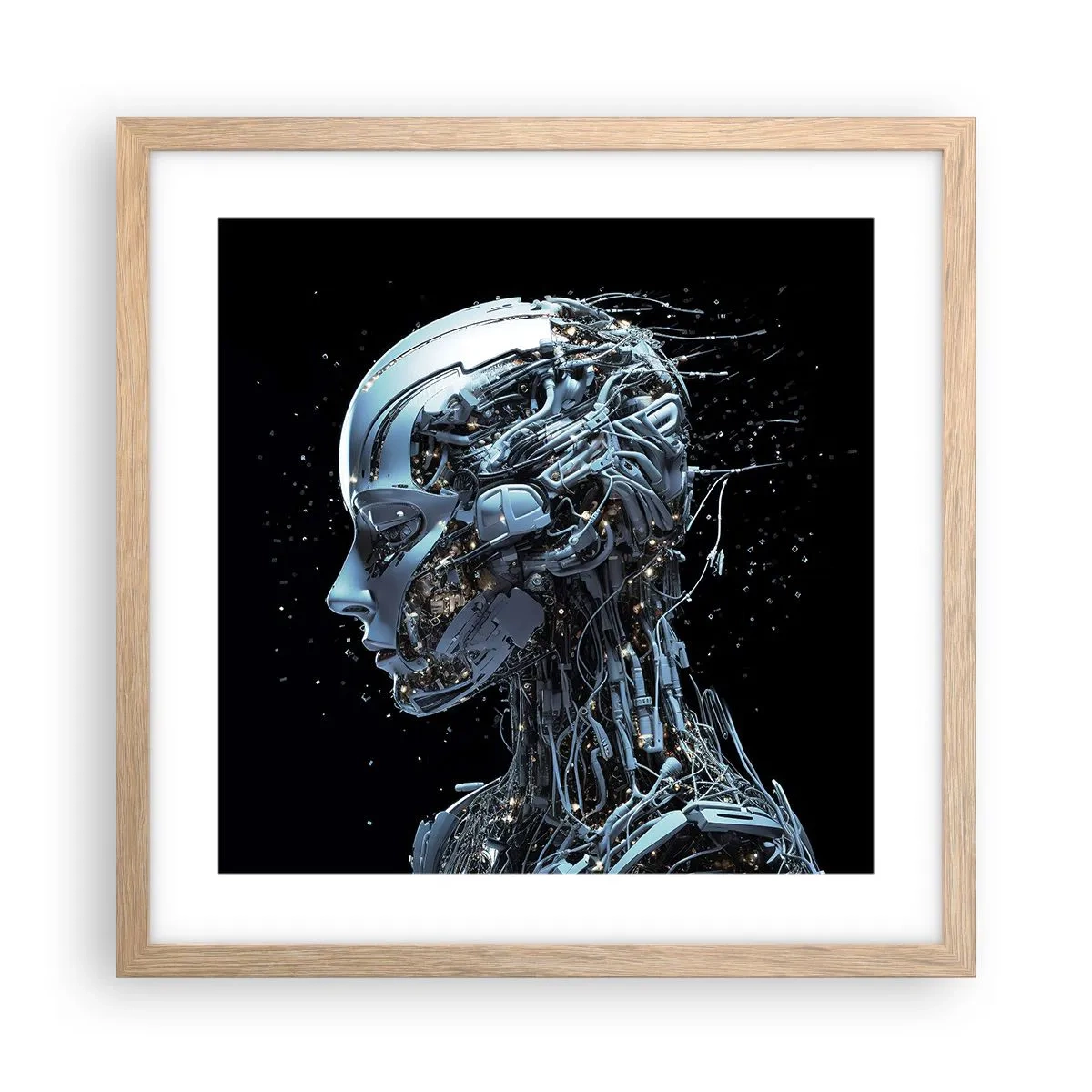 Poster in light oak frame - Technology Is a Woman - 40x40 cm
