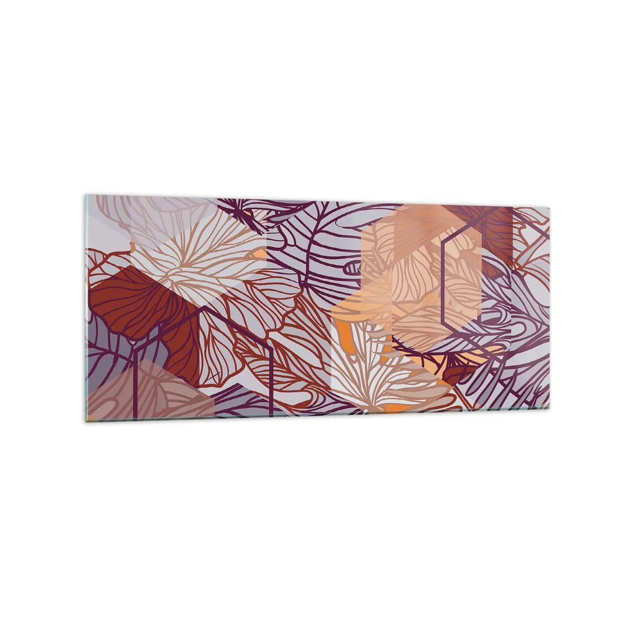Glass picture - Impossible Union of Geometry and Nature - 120x50 cm