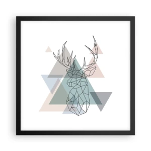 Poster in black frame - In a Geometrical Forest - 40x40 cm