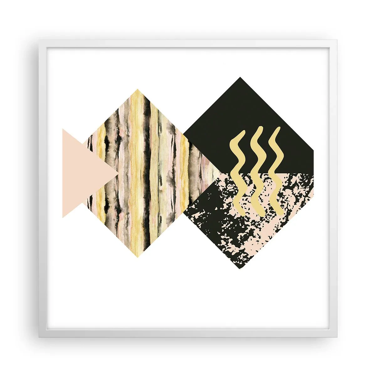 Poster in white frmae - Not So Straightforward - 60x60 cm