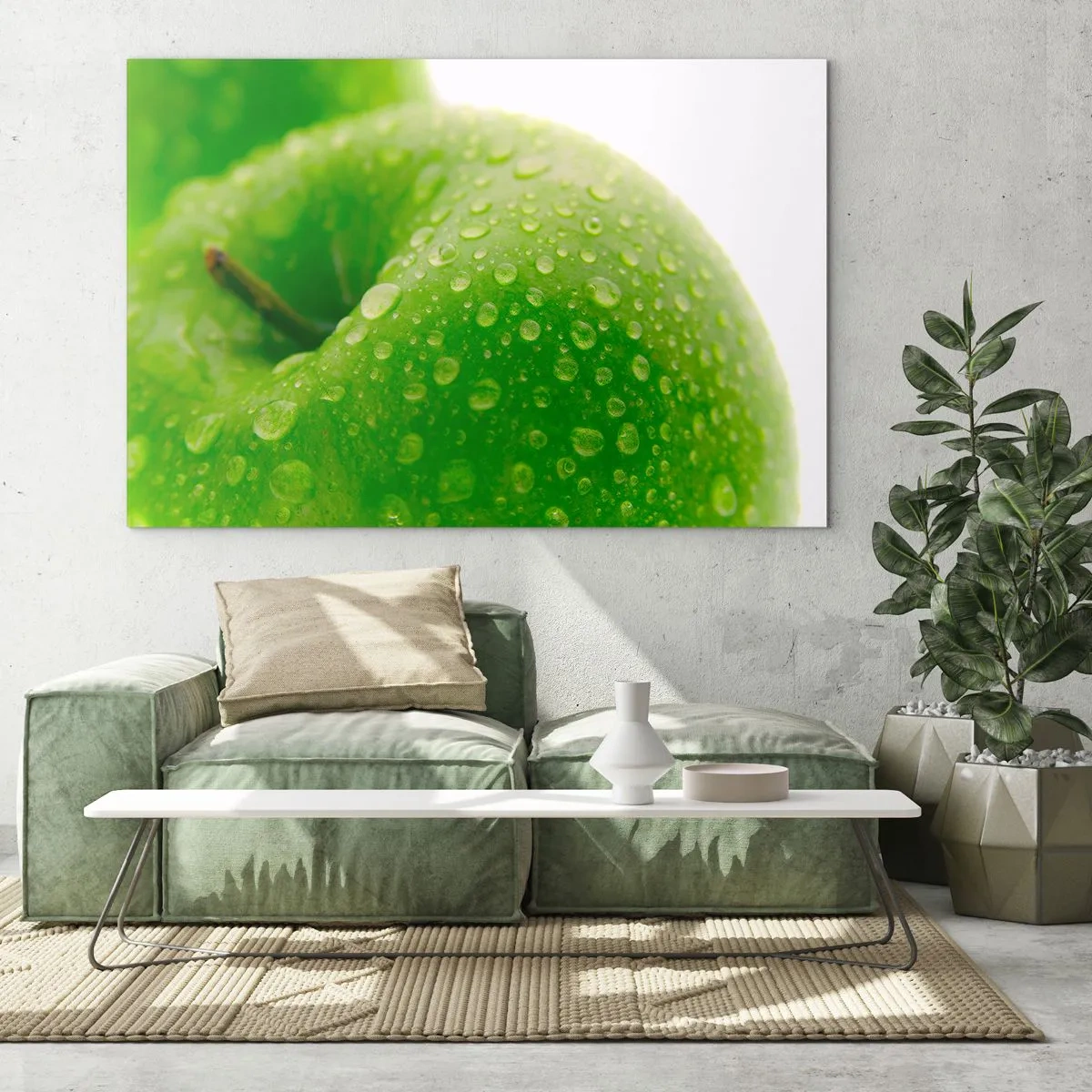 Glass picture - Green, Cool Freshenss - 100x70 cm