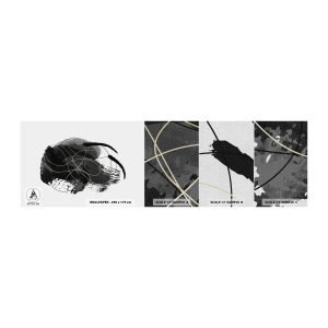 Photo Wallpaper Sample Premium Canvas - Made from Black - Abstraction, Piece, Modern Art - 100x30 cm