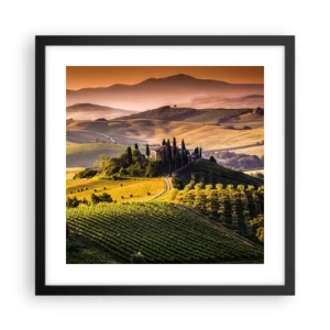 Poster in black frame - Arcadia - Tuscan Landscape - 40x40 cm