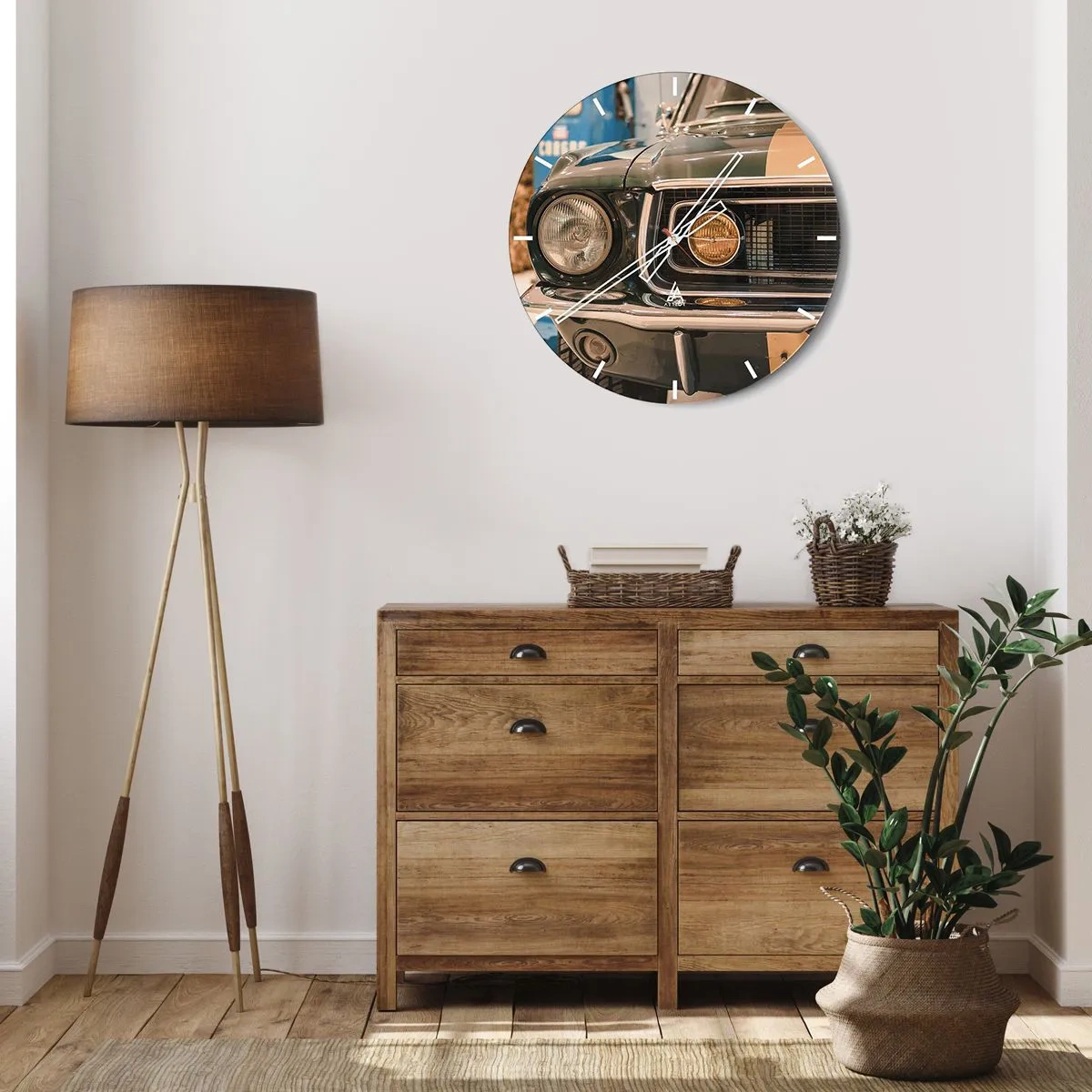 Wall clock - Clock on glass - Encounter with the Legend - 40x40 cm