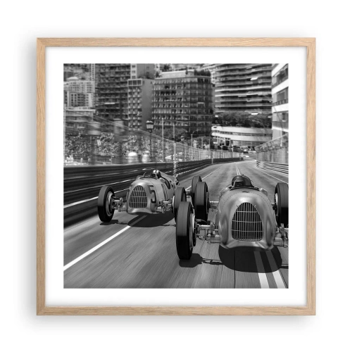 Poster in light oak frame - Long Time Ago in Monte Carlo - 50x50 cm