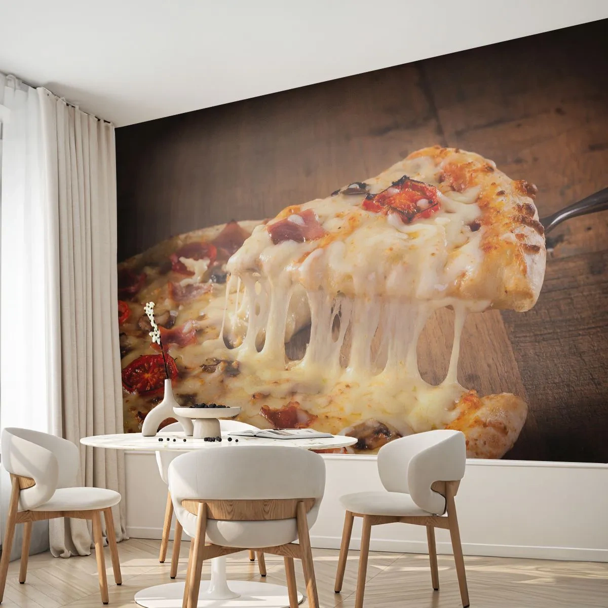 Self-Adhesive Photo Wallpaper Deluxe Sticker - Masterpiece of Italian Art - Gastronomy, Pizza, Italy - 100x70 cm