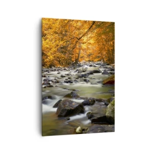 Canvas picture - Brook in a Golden Forest - 70x100 cm