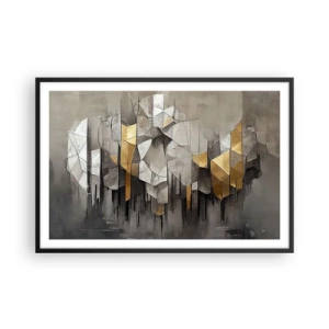 Poster in black frame - Composition of Ice and Light - 91x61 cm