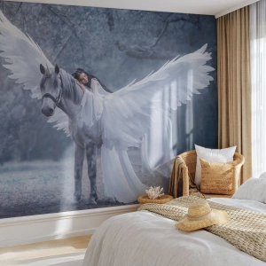 Photo Wallpaper Premium Sand - Inspired Moment - Abstraction, Horse, Woman - 150x105 cm