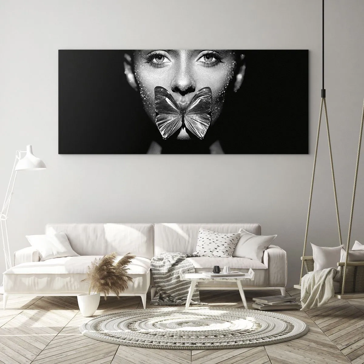 Glass picture - Butterfly Kiss - 140x50 cm
