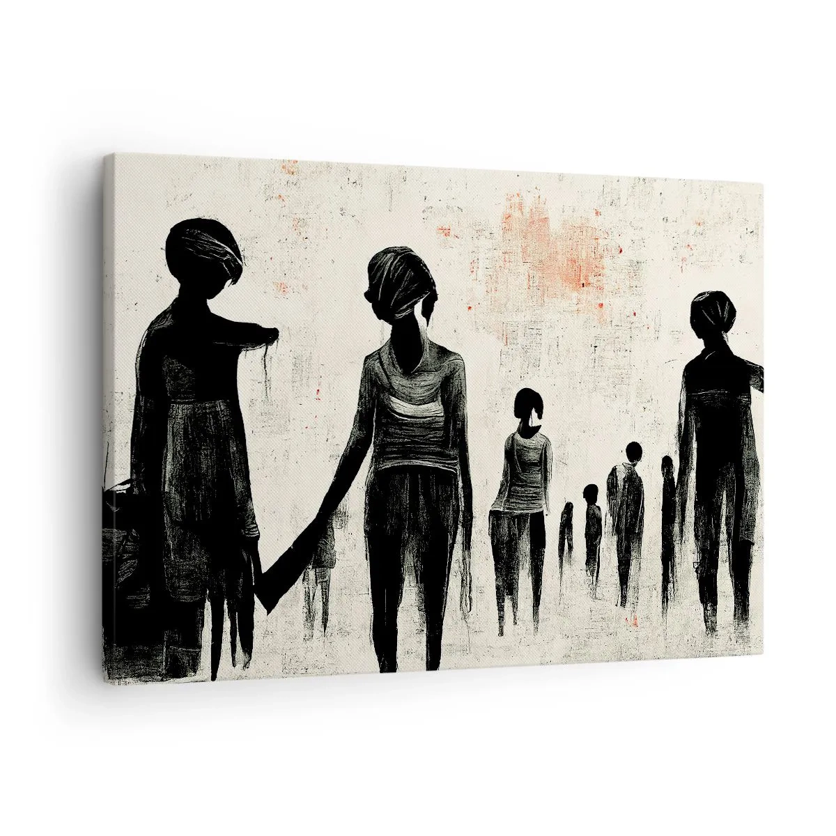Canvas picture - Figures in a monochromatic composition against a light background - 70x50cm - Against Solitude - Modern wall decoration for the living room and bedroom ARTTOR