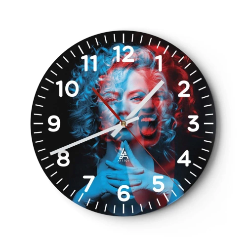 Wall clock - Clock on glass - Alter Ego - 40x40 cm