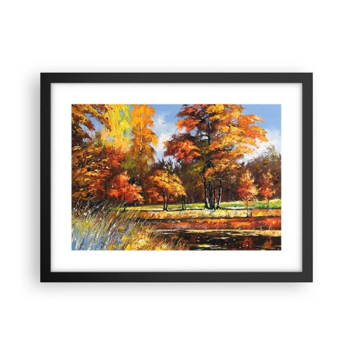 Poster in black frame - Landscape in Gold and Brown - 40x30 cm