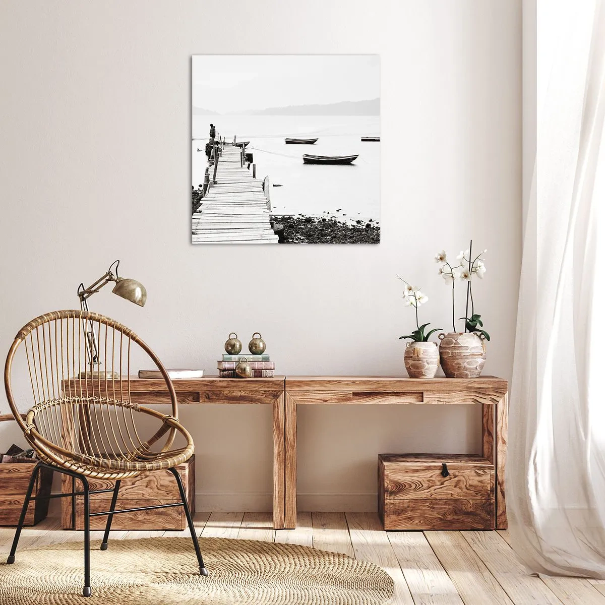 Canvas picture - By Waters Still and Clear - 30x30 cm