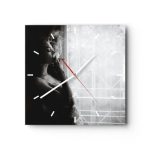 Wall clock - Clock on glass - Sensual Moment - 30x30 cm