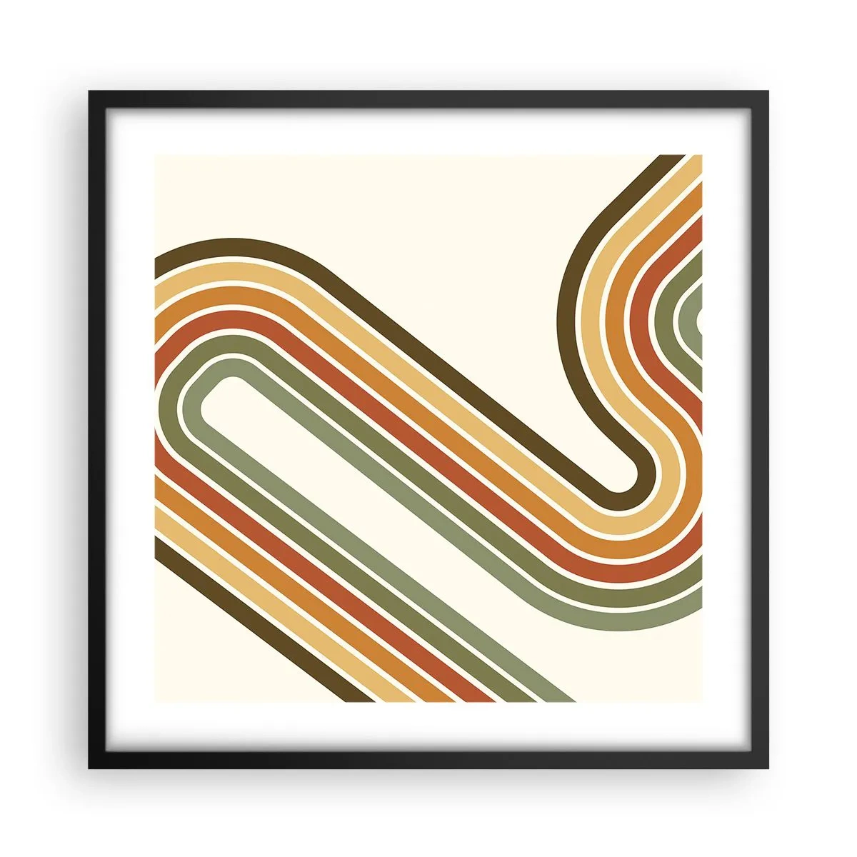 Poster in black frame - Zigzaging towards the Goal - 50x50 cm