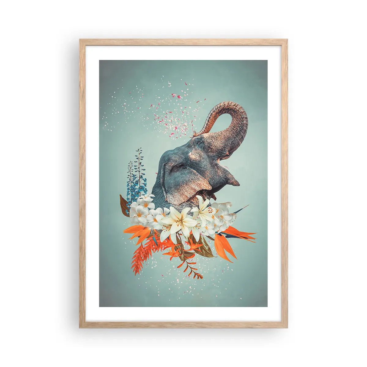 Poster in light oak frame - Roar of Joy - 50x70 cm