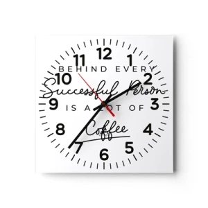 Wall clock - Clock on glass - Secret of Success - 40x40 cm