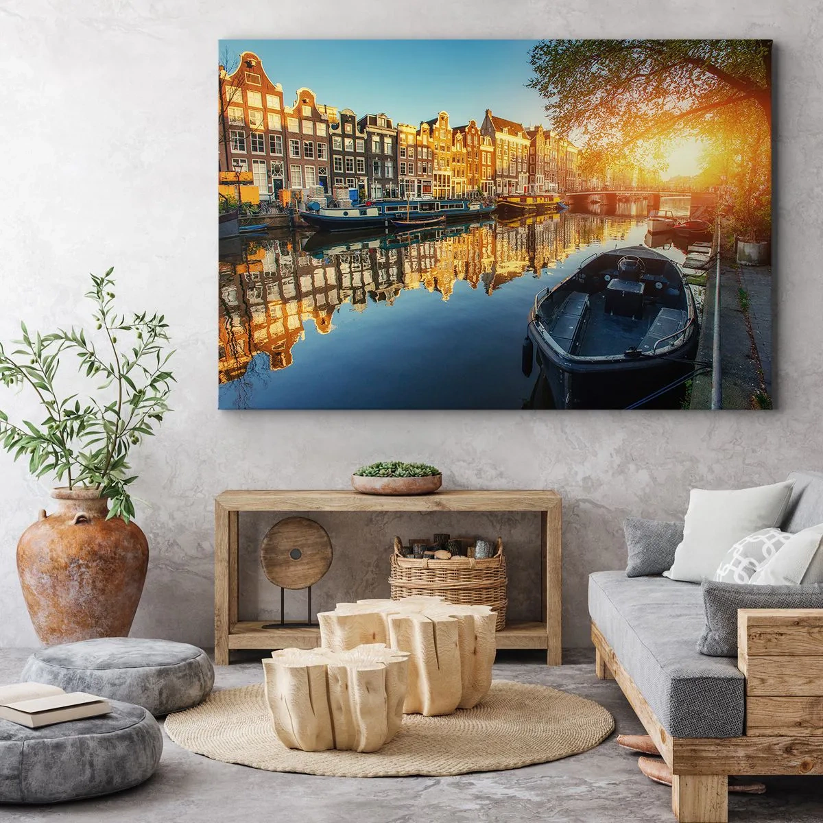 Canvas picture - Morning in Amsterdam - 100x70 cm
