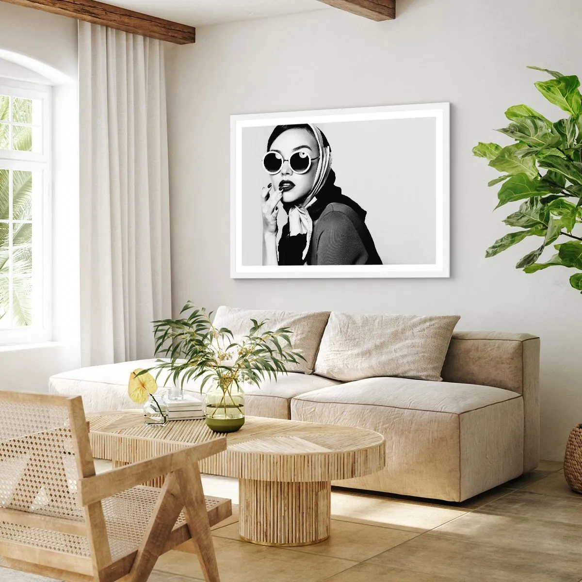 Poster in white frmae - Greetings from the 60-ies - 70x50 cm