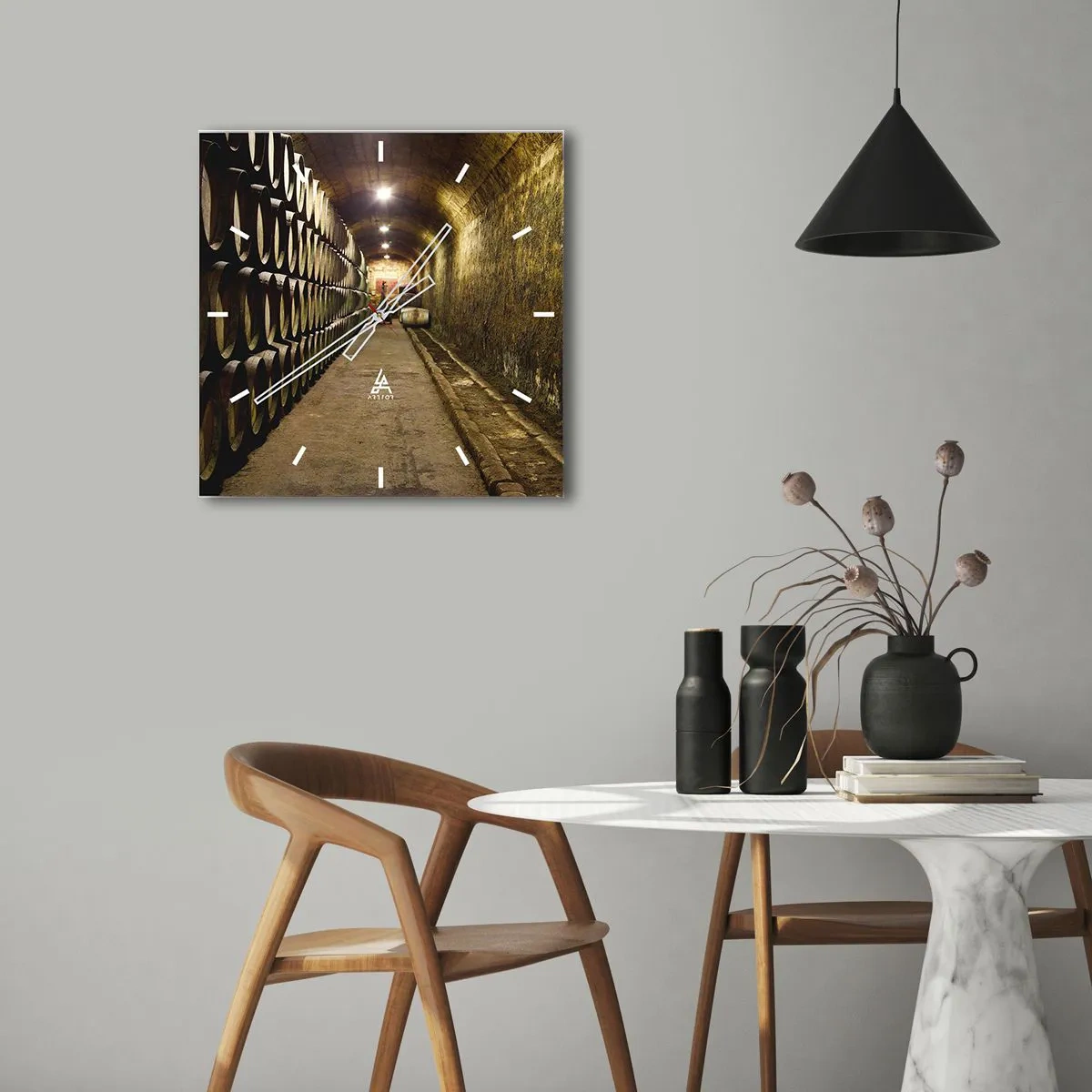 Wall clock - Clock on glass - It is Good to Lie Down - 30x30 cm