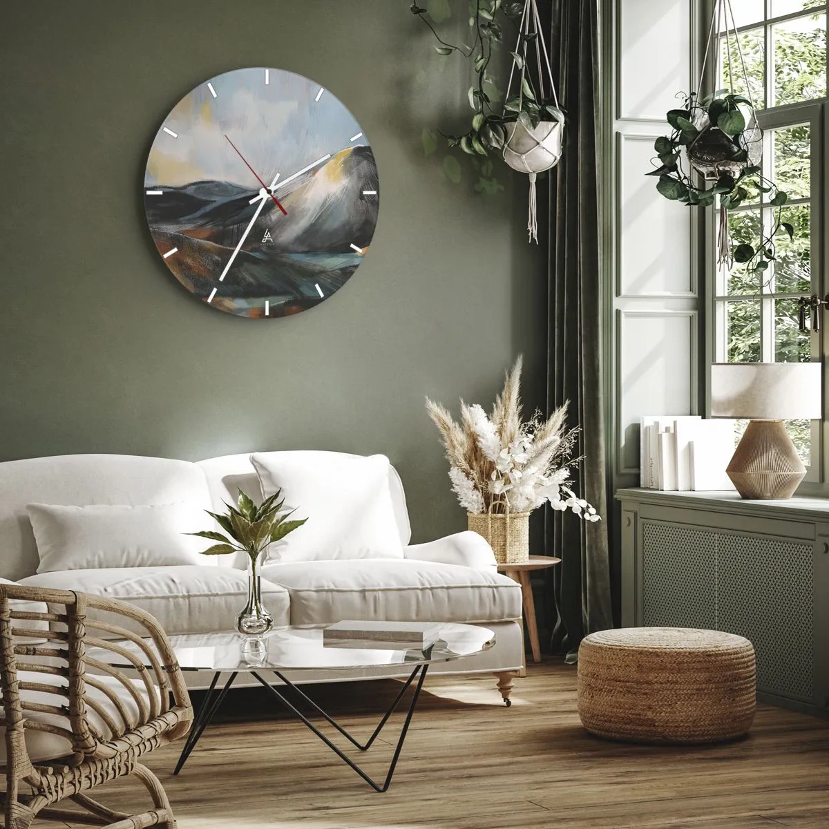 Wall clock - Clock on glass - Raw and Beautiful - 40x40 cm