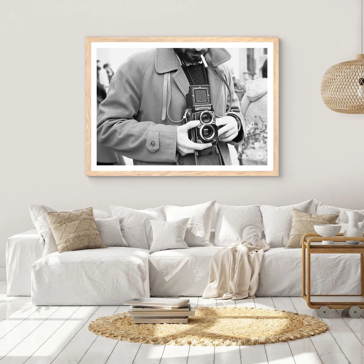Poster in light oak frame - In Retro Style - 91x61 cm