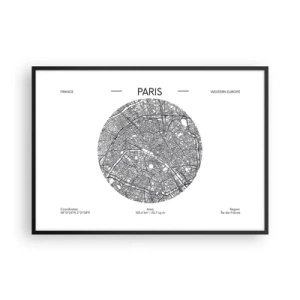 Poster in black frame - Anatomy of Paris - 100x70 cm
