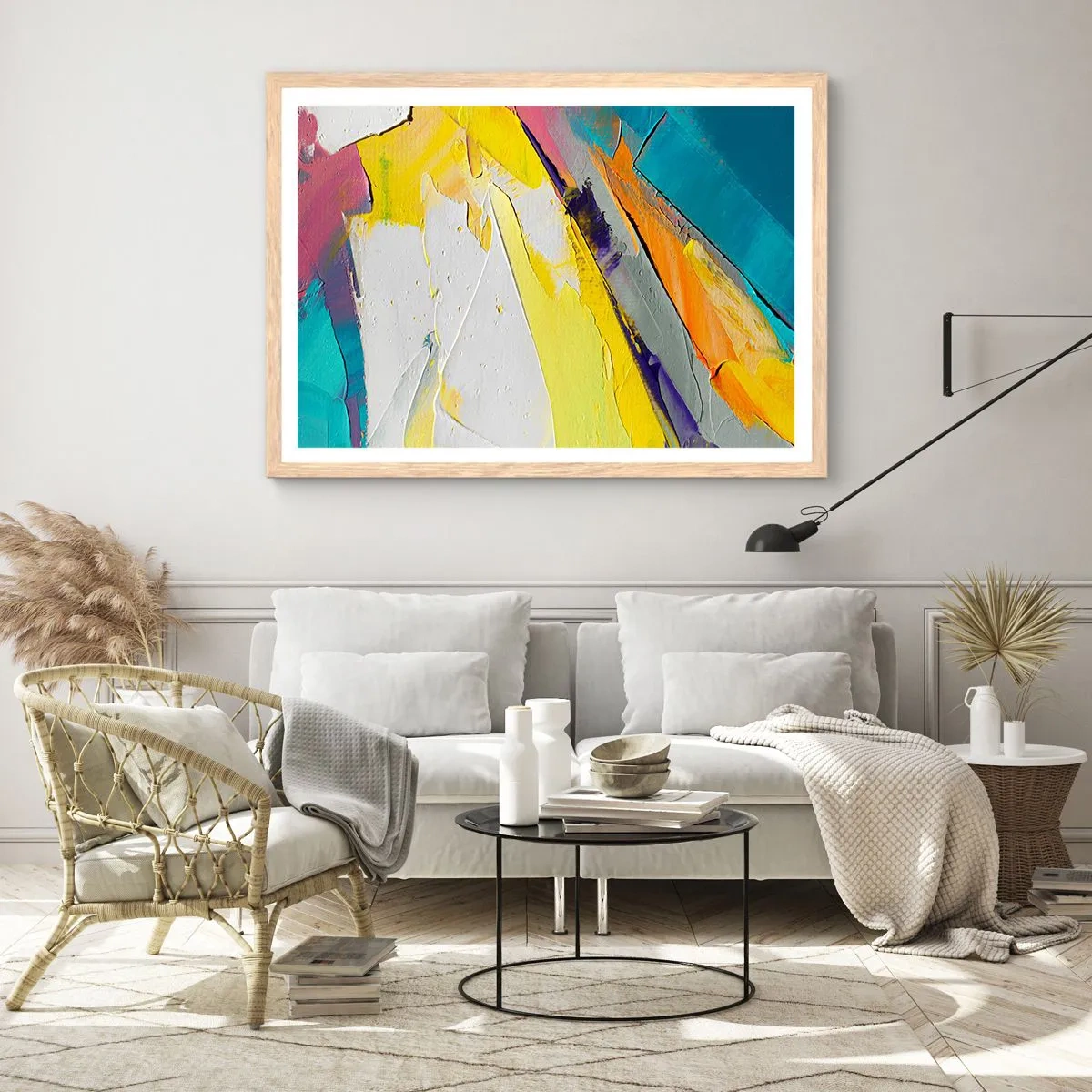 Poster in light oak frame - Anatomy of Light - 100x70 cm