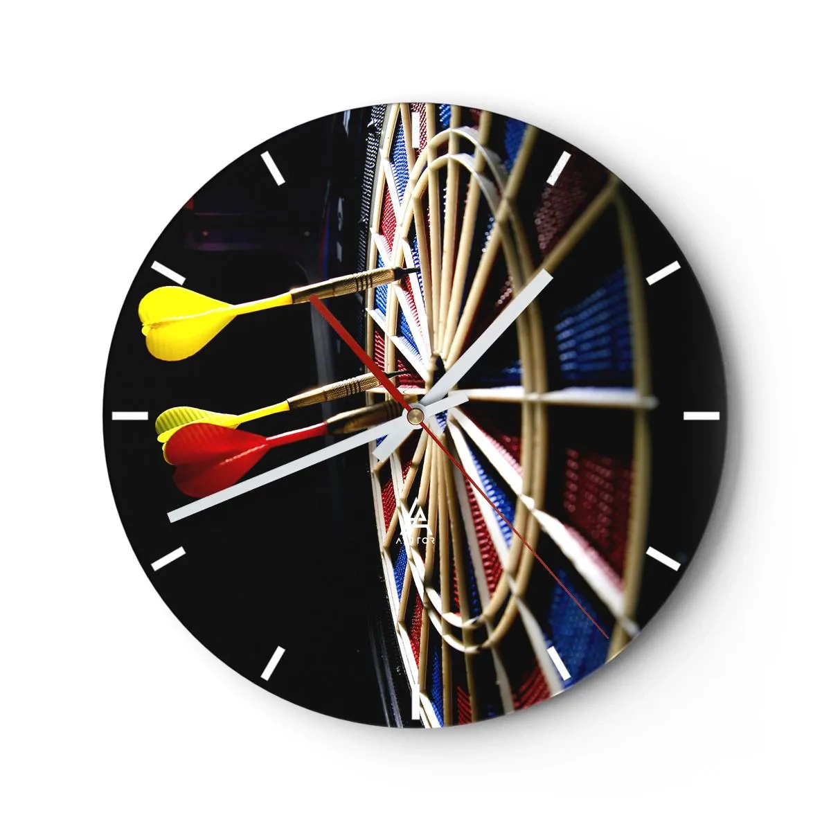 Wall clock - Clock on glass - On Point - 40x40 cm