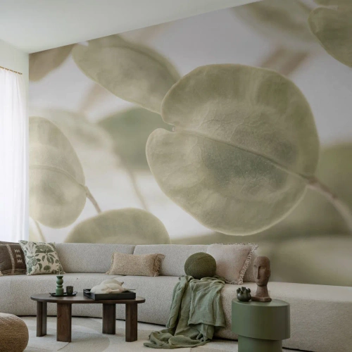 Photo Wallpaper Premium Canvas - In the Beginning There Were Leaves… - Flowers, Calm, Leaves - 150x105 cm