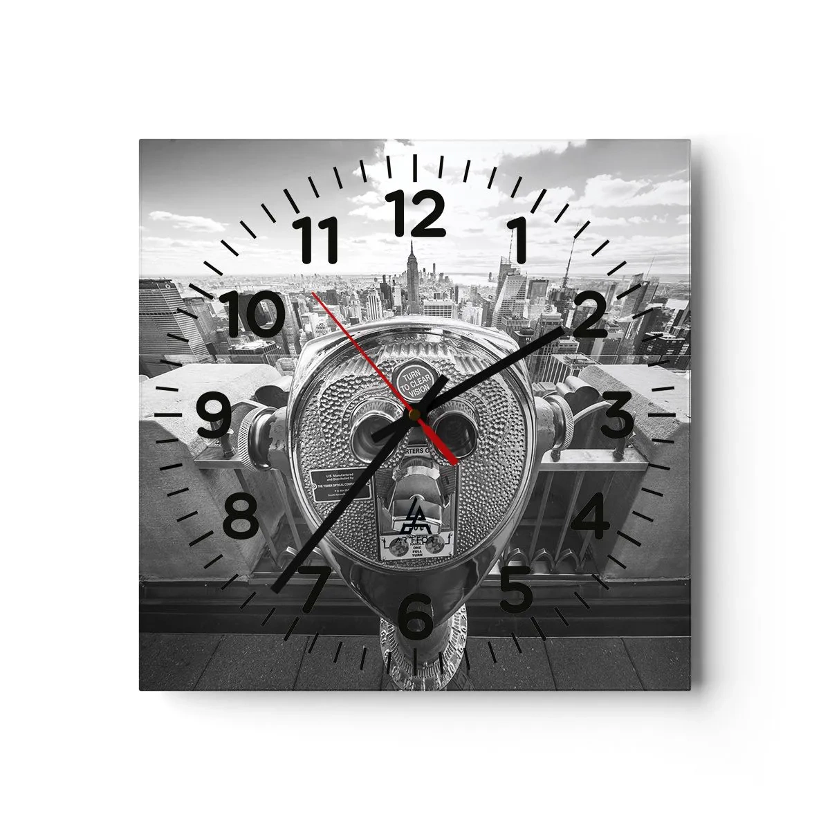 Wall clock - Clock on glass - City of Cities - 30x30 cm