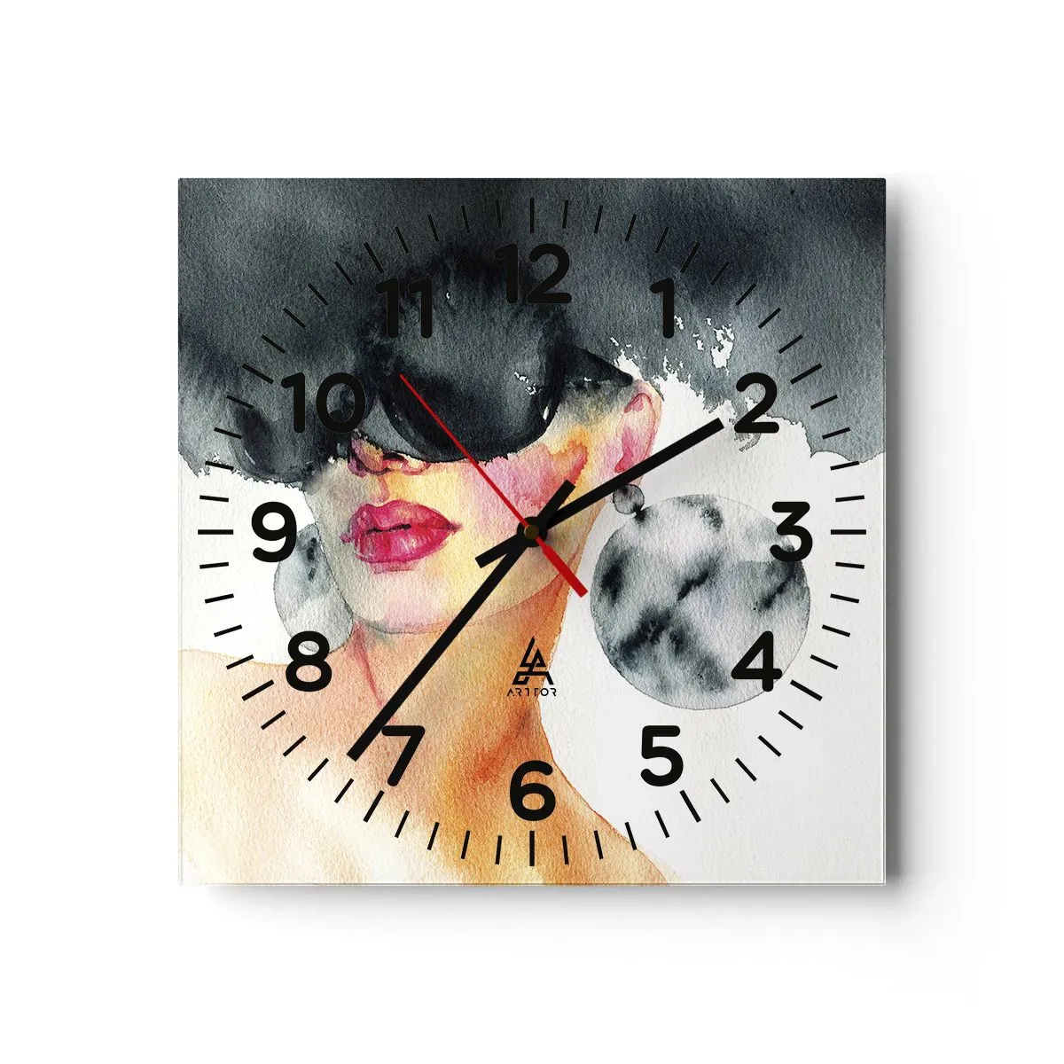 Wall clock - Clock on glass - Secret of Elegance - 30x30 cm