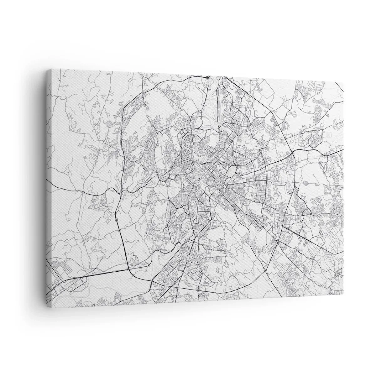 Canvas picture - city map in a minimalist style with delicate lines - 70x50cm - Roman Circle - Modern wall decoration for the living room and bedroom ARTTOR