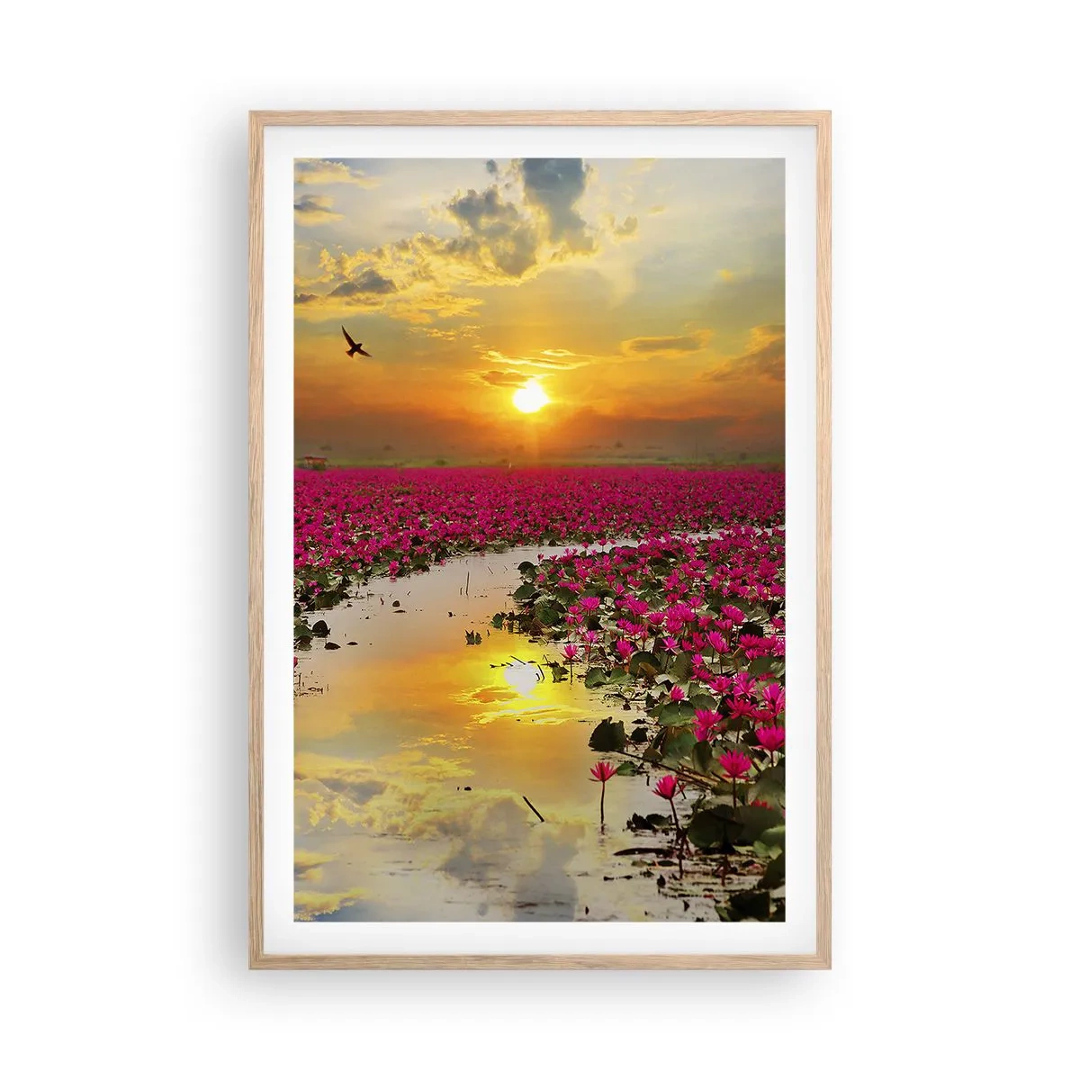 Poster in light oak frame - Secret Life of a Lake - 61x91 cm