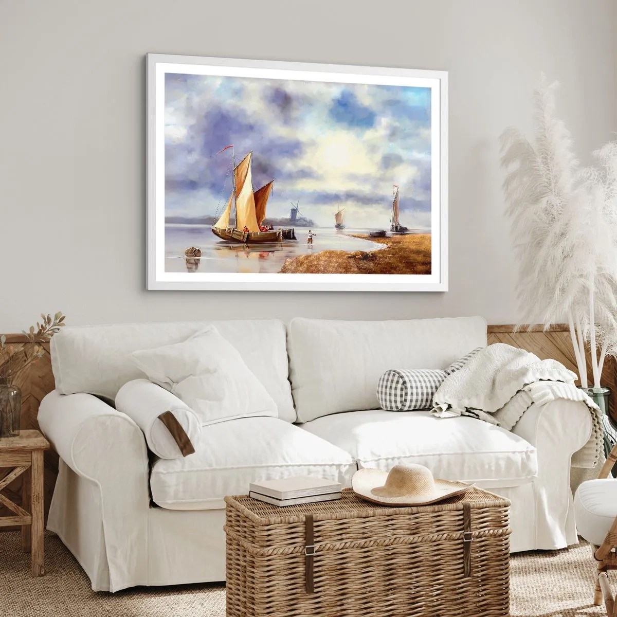 Poster in white frmae - Return of Sailors - 100x70 cm