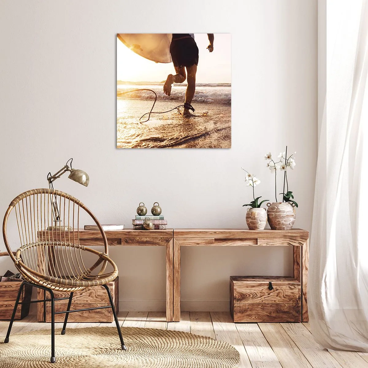 Canvas picture - Encounter with a Wave - 40x40 cm