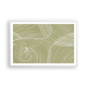 Poster in white frmae - Intricate Abstract in White - 91x61 cm