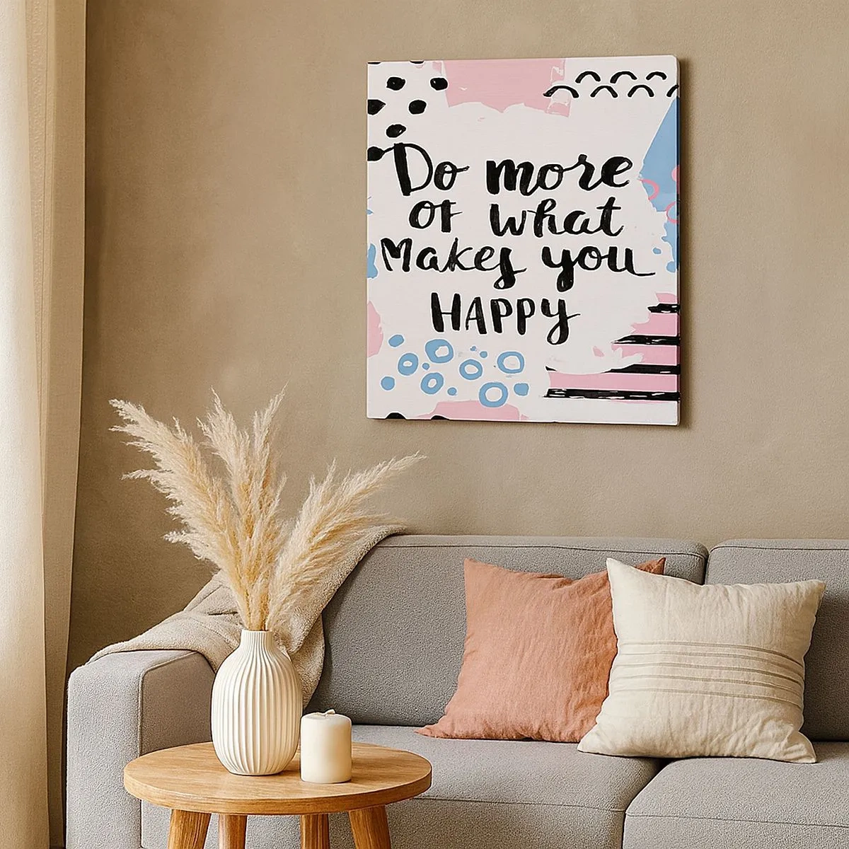 Canvas picture - How To Be Happy - 30x30 cm