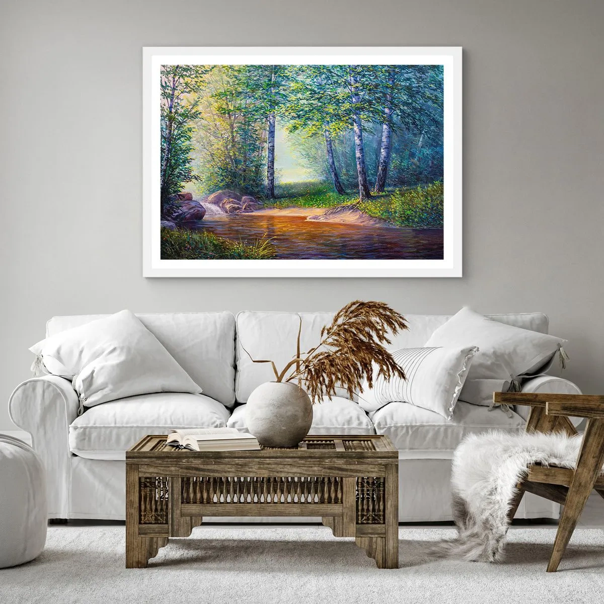 Poster in white frmae - Idyllic Scenery - 60x60 cm