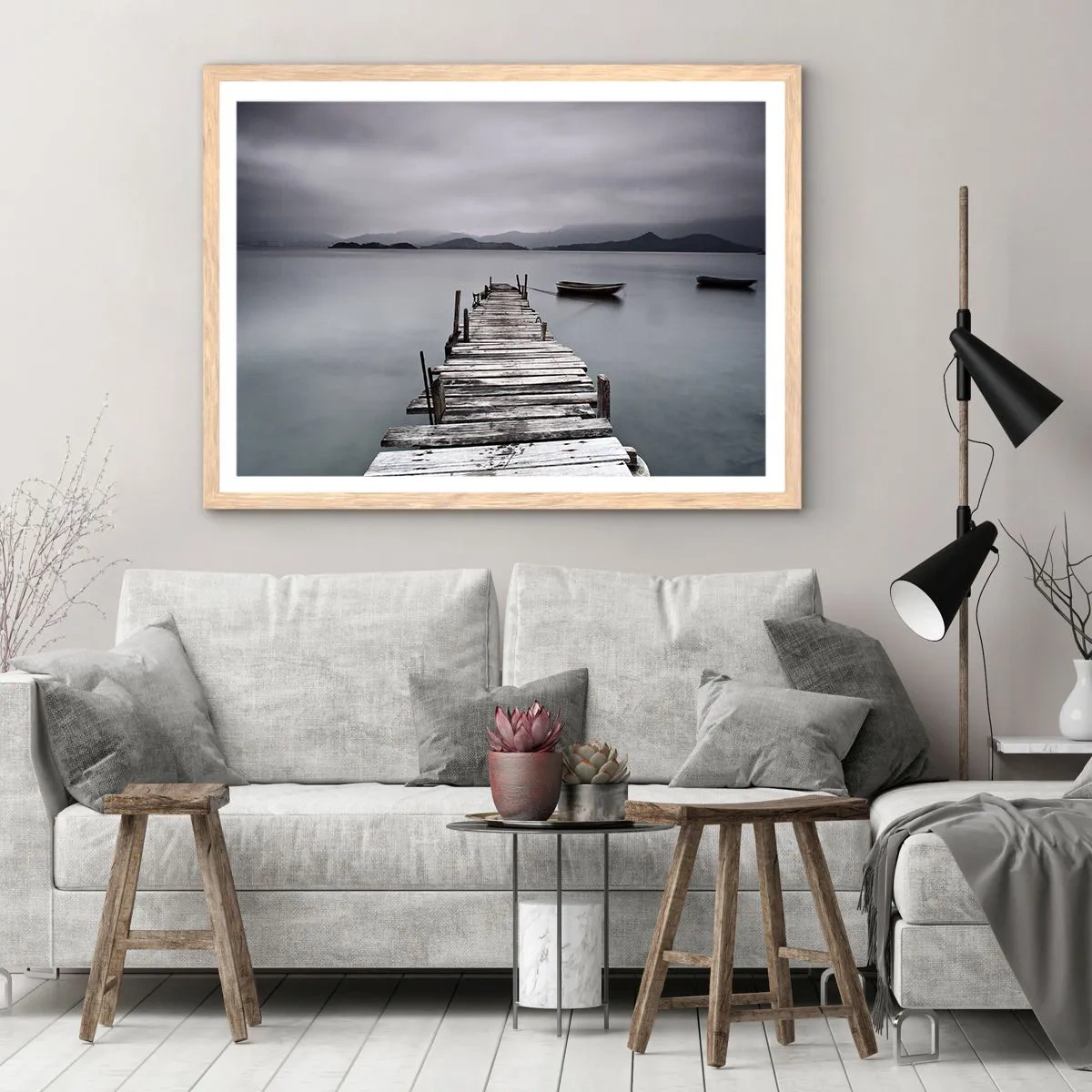 Poster in light oak frame - Tomorrow You Can Go - 100x70 cm