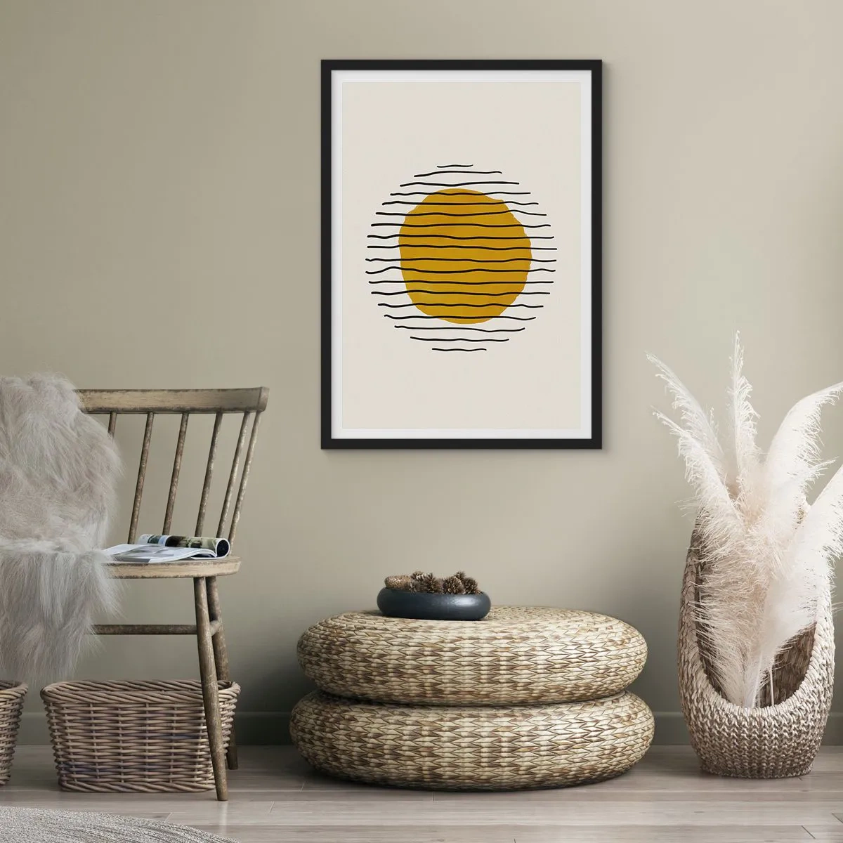 Poster in black frame - Abstract Shivering from Heat - 70x100 cm