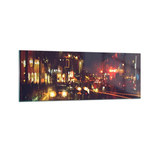 Glass picture - Drowned in City Lights - 140x50 cm