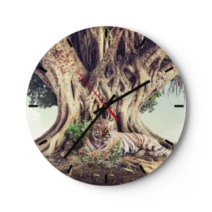 Wall clock - Clock on glass - View from the Genesis - 40x40 cm