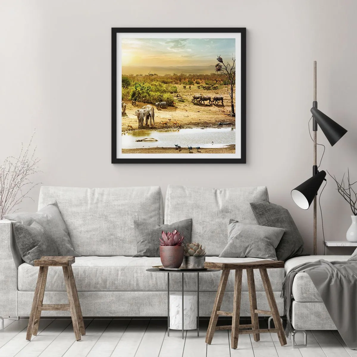 Poster in black frame - There Is a River that Flows from Eden - 40x40 cm