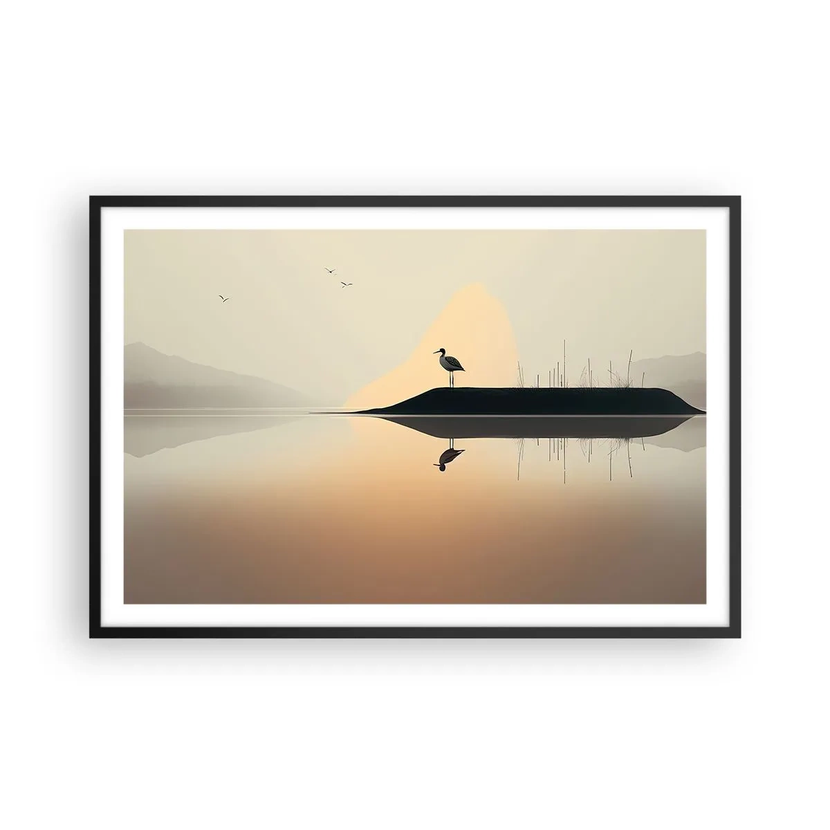 Poster in black frame - Gentleman on the Lake - 91x61 cm